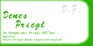 denes priegl business card